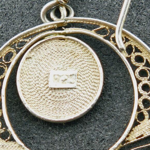 Vintage 925 Sterling Silver Drop Statement Earrings Delicate Filigree Regal - Picture 5 of 6